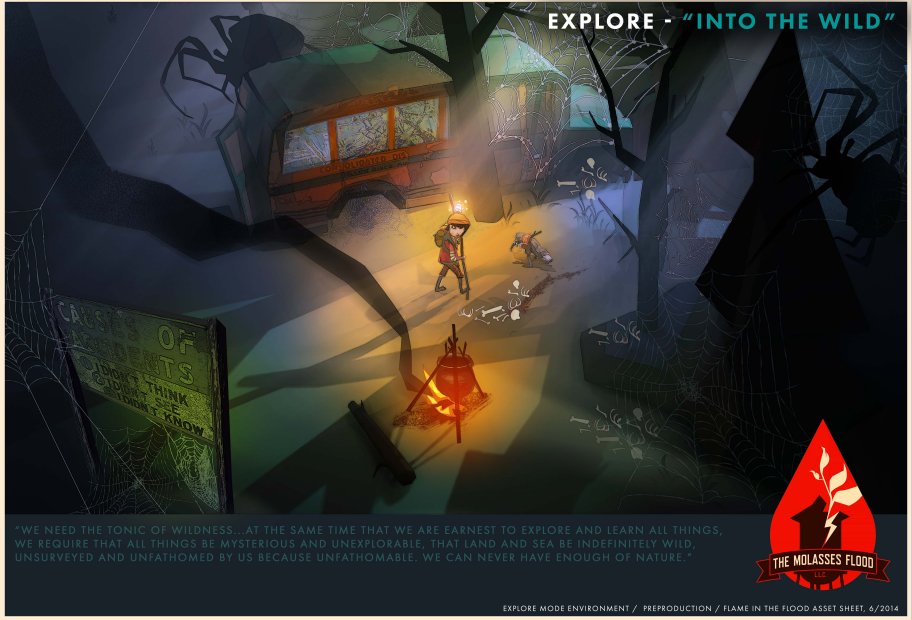 An in game screenshot of the player on land searching a camp.