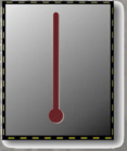 the interface of a machine which looks like a full red temperature gauge.