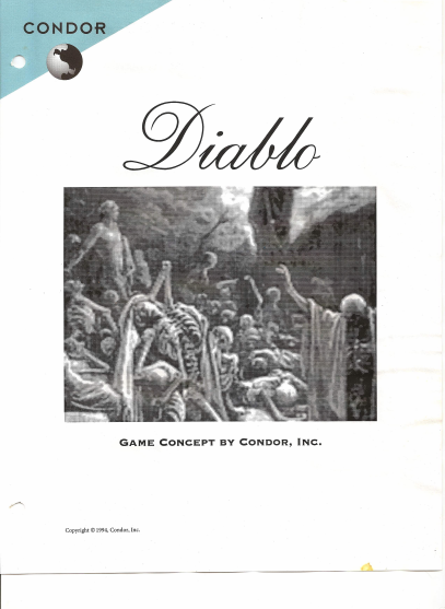 The cover page of the Diablo pitch document.