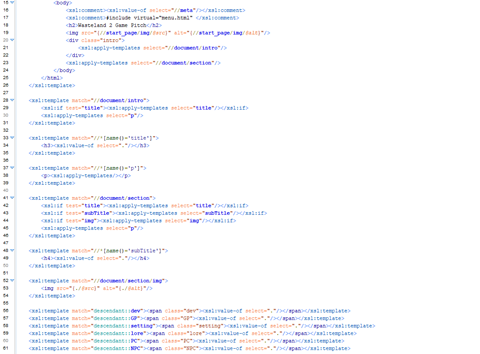 View of updated XSLT.